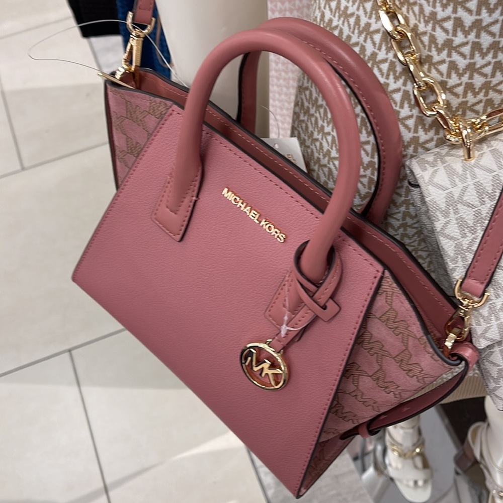 Michael Kors Avril Small Signature PVC Top Zip Satchel Crossbody Bag
Rose - Picture 15 of 16